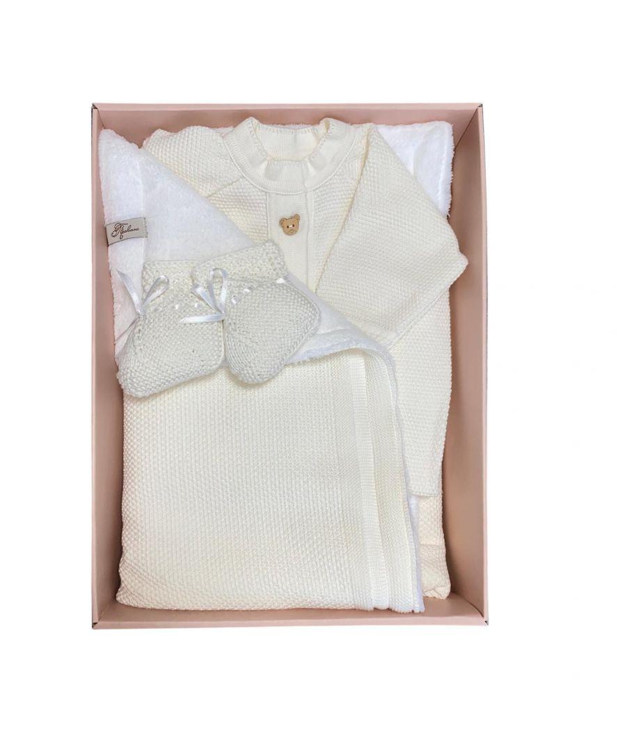 Набор для младенцев Прованс Молочный 3 единицы (плед, человечек, пинетки) 56-62 см