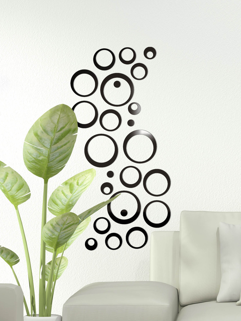 Глянцевый настенный акриловый декор наклейка "Мини-Орбита" 24 шт. черный