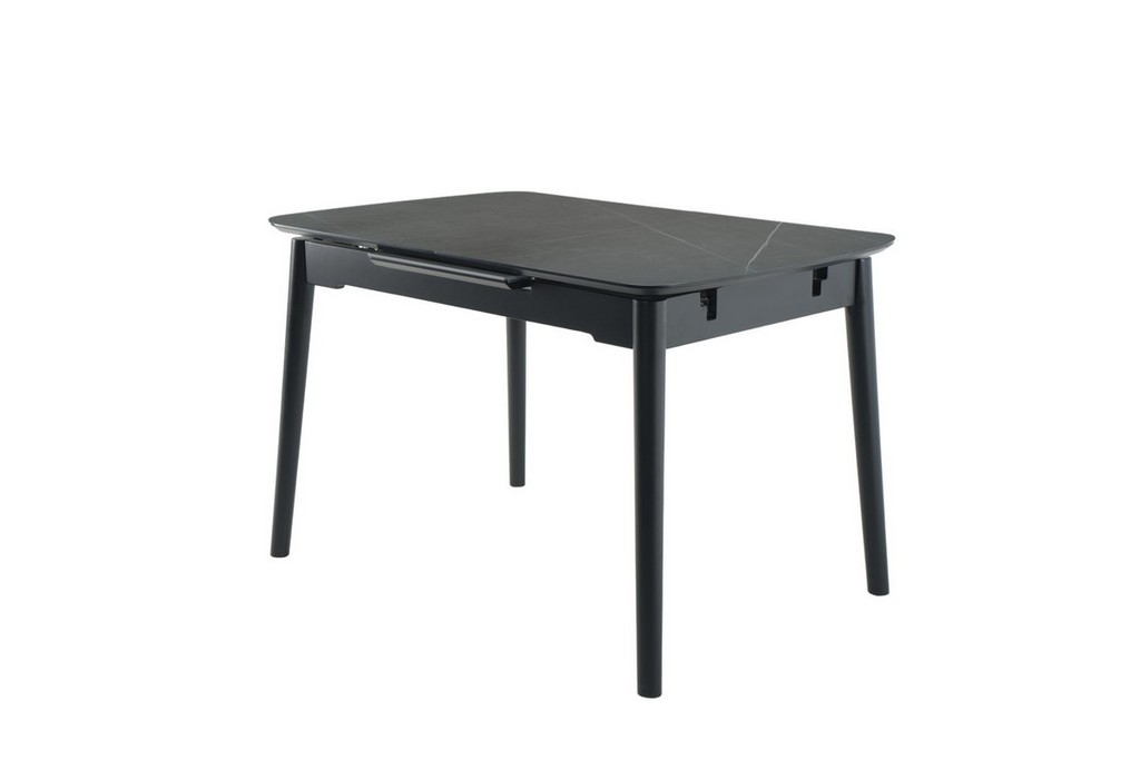 Стол обеденный керамический TM-87-1 Айс грей/Черный 90(120)х75x76 см