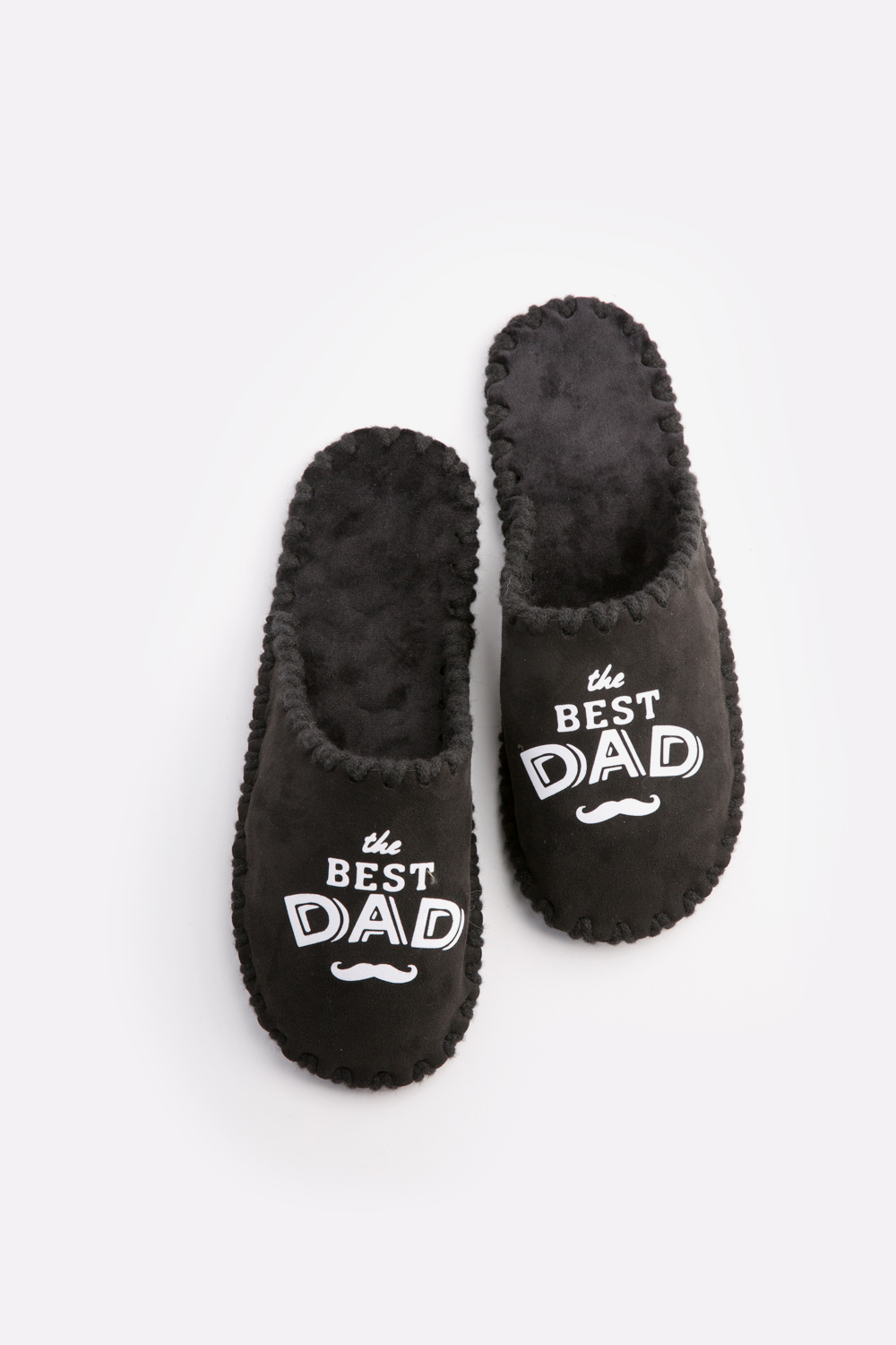 Мужские домашние тапочки Family Story Классические The Best Dad закрытые Черные 40-41 р