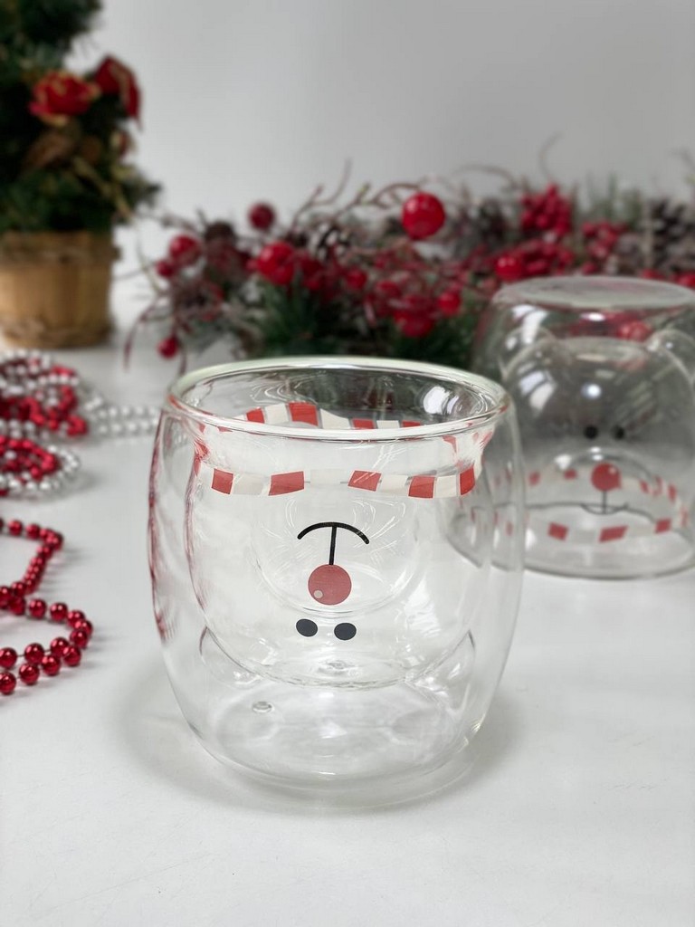 Пиала Olens Медвежонок двойное стекло, 250мл