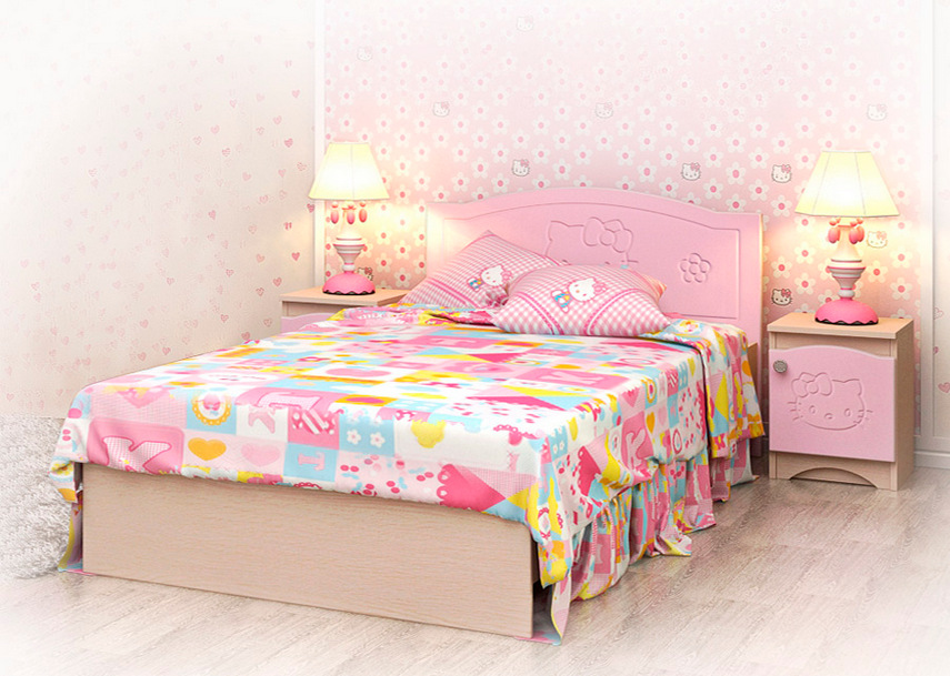 

Кровать Вальтер Kiddy розовый с ящиком 120х190