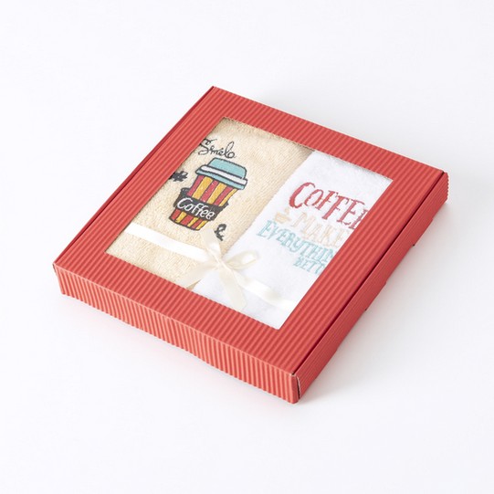 Набір махрових серветок COFFE MAKES EVERYTHING BETTER TM IDEIA 30Х50 см 2 шт. білий/мокко/кава Набір махрових серветок COFFE MAKES EVERYTHING BETTER TM IDEIA 30Х50 см 2 шт. білий/мокко/кава