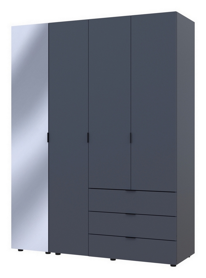 Шкаф для одежды Гелар 3ДСП/Зеркало графит