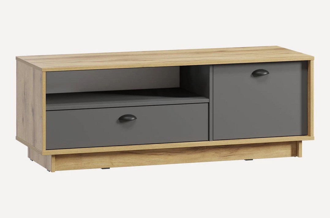 Тумба под телевизор Kuba 1280х460х450 дуб аппалачи/бетон тефра