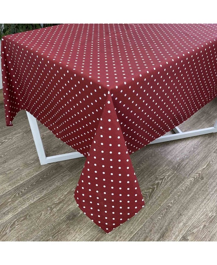 Скатерть Прованс Горох бордо 180х136(21951) Скатерть Прованс Горох бордо 180х136(21951)