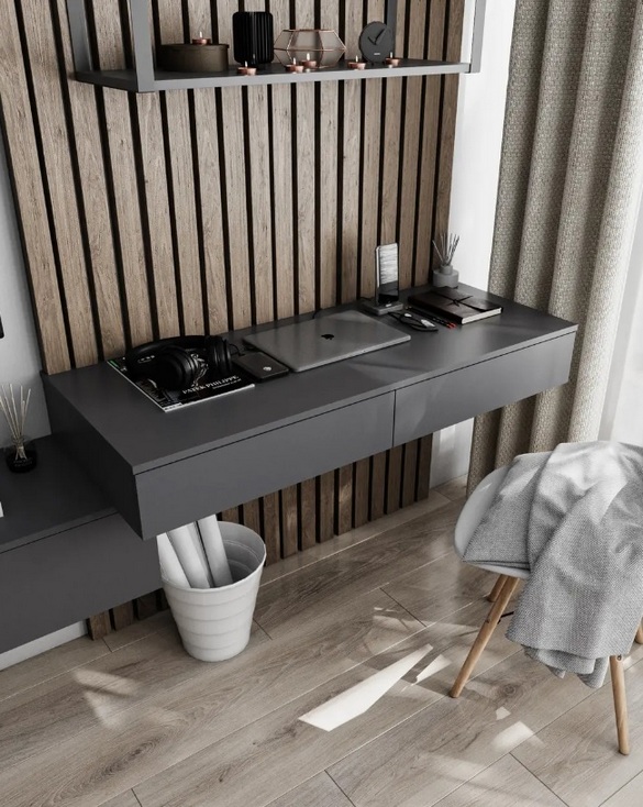 Столик подвесной T222 с 2-мя ящиками антрацит