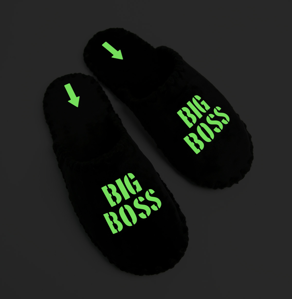 Мужские домашние тапочки Family Story  с надписью Big Boss, светящейся в темноте ЭВА 40-41 р.