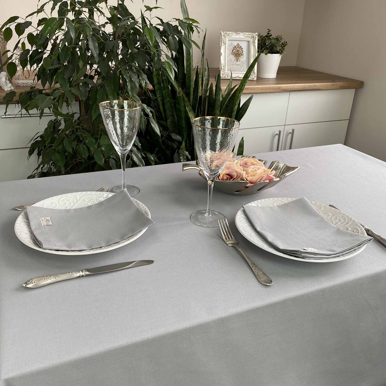 Скатертина Прованс  Сіра кругла D 136  (22133)