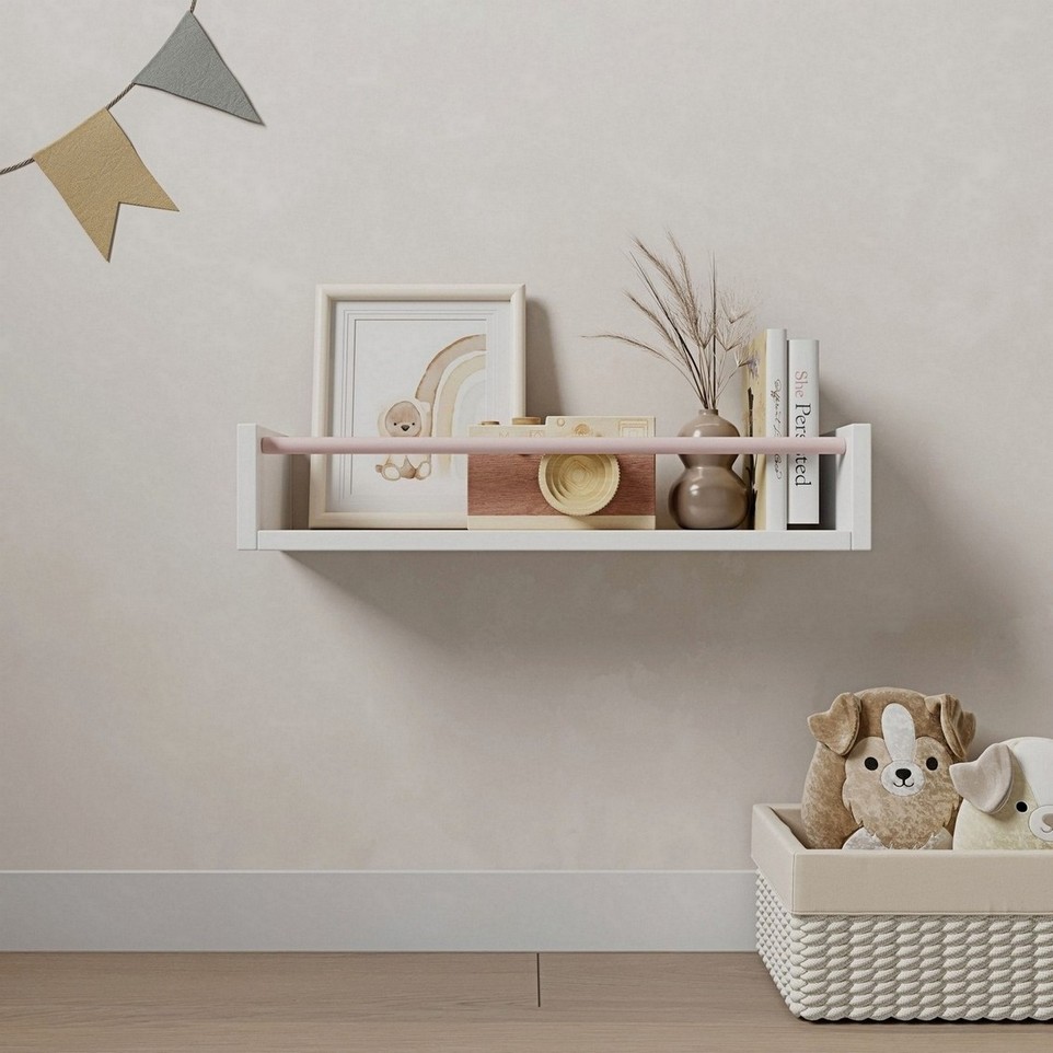 Детская навесная полка DNP-2 белый/розовый Детская навесная полка DNP-2 белый/розовый