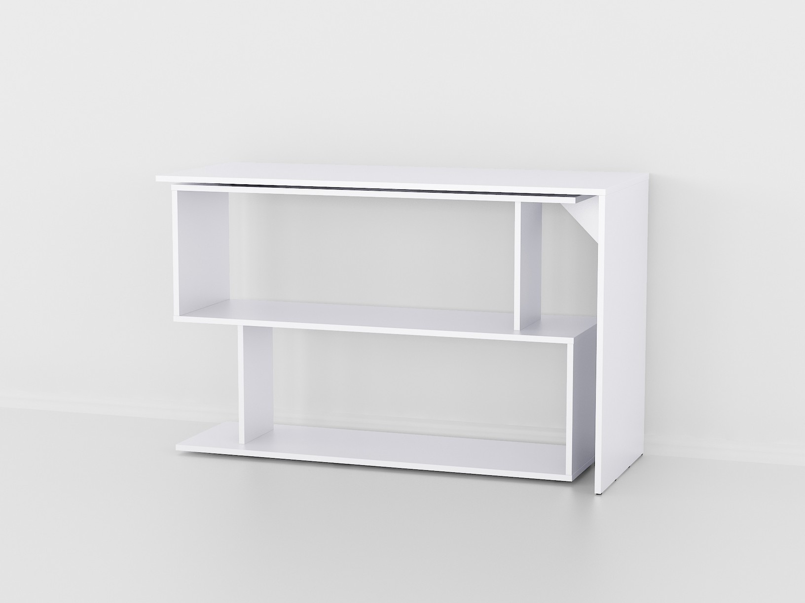 Стол компьютерный раскладной с полками S-1 белый