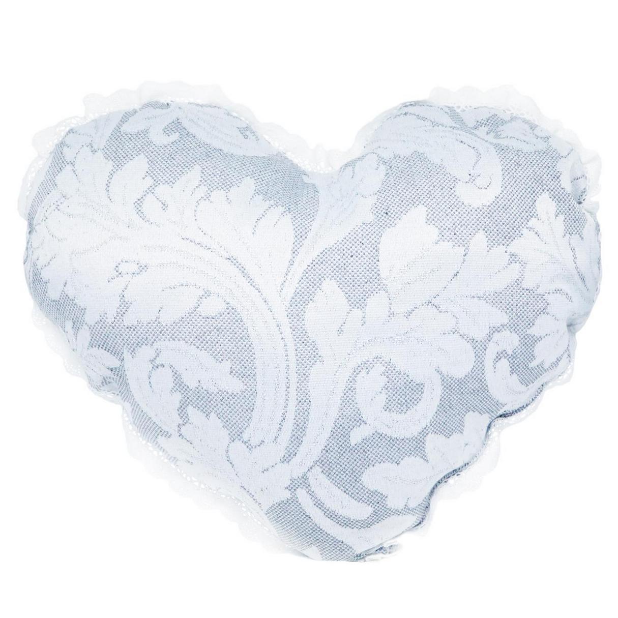 Подушка декоративная Прованс Сияние Сердце с кружевом белая Подушка декоративная Прованс Сияние Сердце с кружевом белая