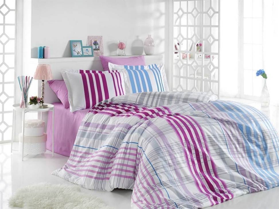 Постільна білизна Hobby Poplin Stripe фуксія 200х220; 2х50х70 Постільна білизна Hobby Poplin Stripe фуксія 200х220; 2х50х70