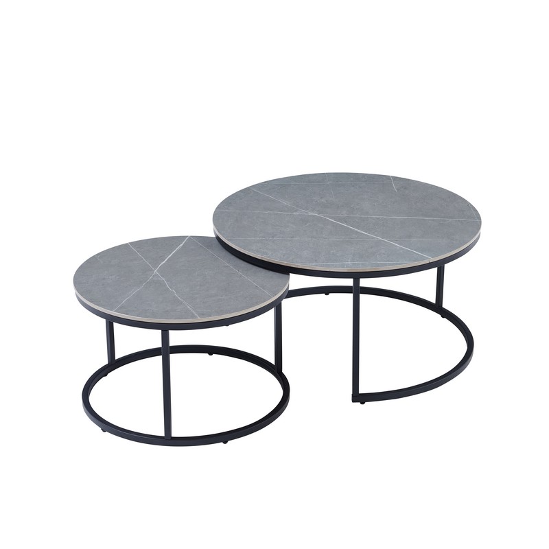 Комплект журнальных столиков CT-35 (Лоренза) петра грей/черный