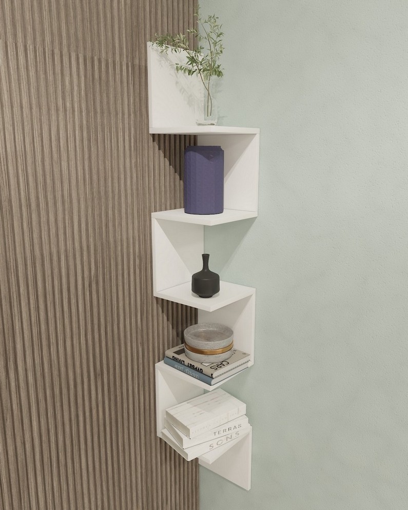 Полка угловая настенная NF-21 белая