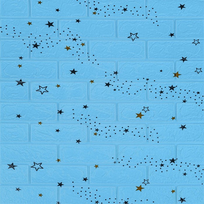 Самоклеюча 3D панель блакитні зірки 70х77х0,3см  SW-00001342