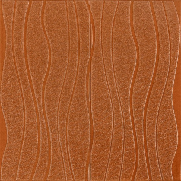 Самоклеюча декоративна настінно-стельова 3D панель коричневі хвилі 70х77х0,7см  SW-00000849