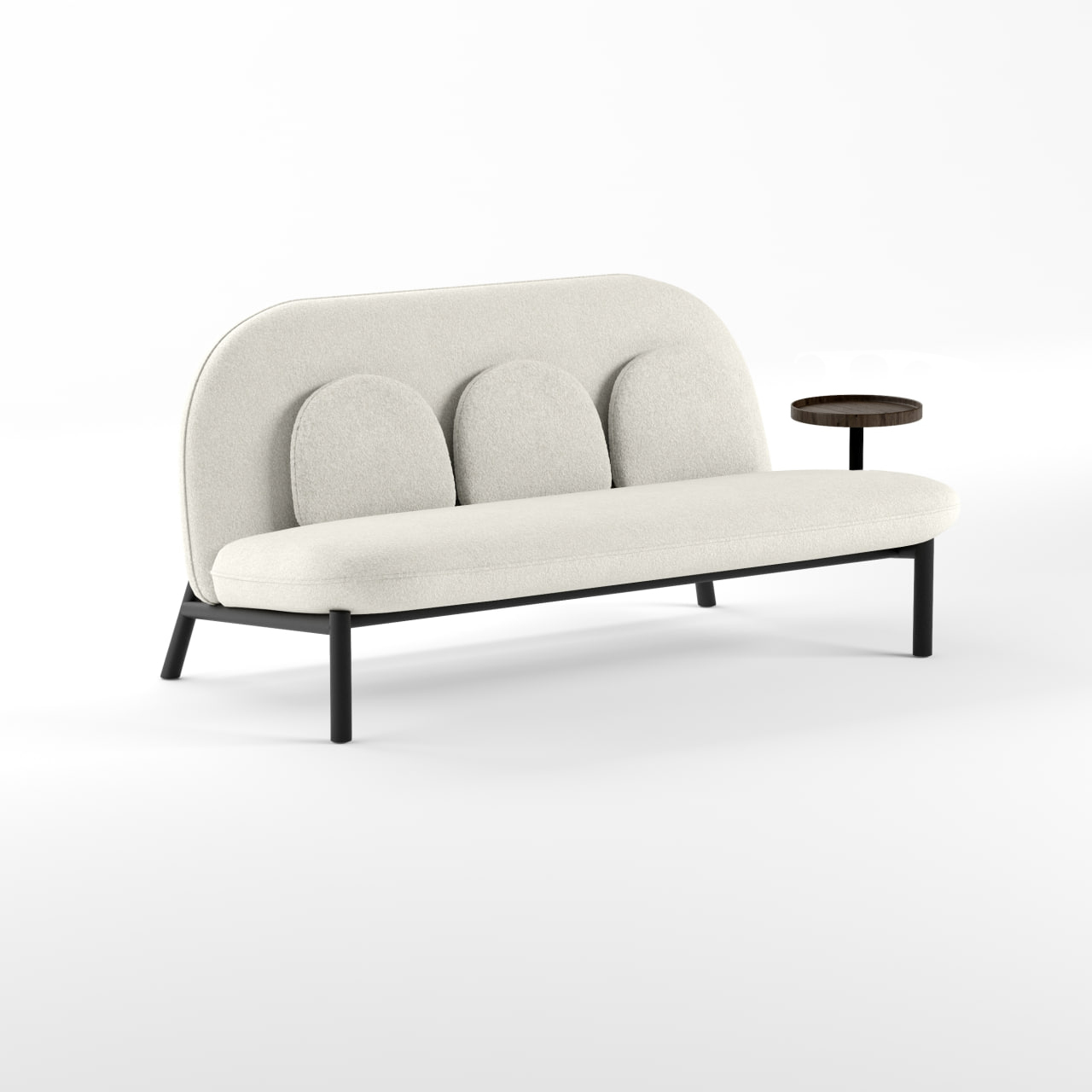 Диван Soft Lounge зі столиком Boucle Nata/Чорний 155x82x80 Білий Диван Soft Lounge зі столиком Boucle Nata/Чорний 155x82x80 Білий