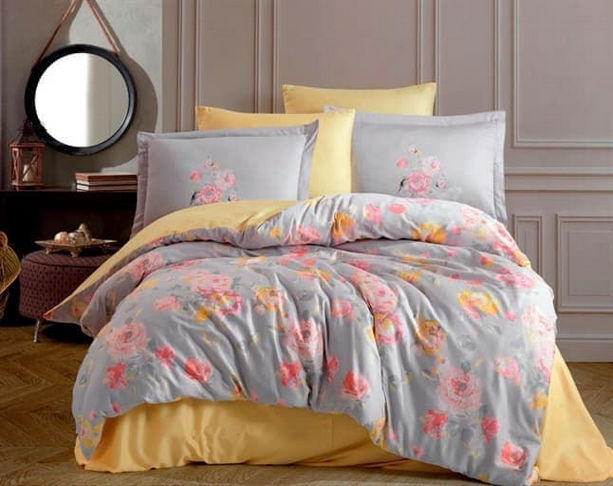 Постельное белье Hobby Exclusive Sateen Calvina серый Евро