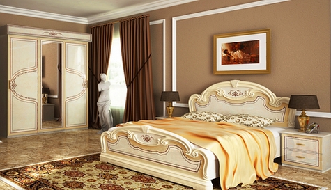 Спальня  Мартіна Бежева з 3-х дверною шафою Спальня  Мартіна Бежева з 3-х дверною шафою