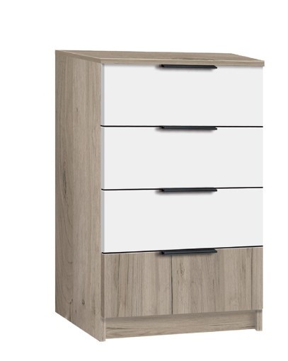 Комод Комфорт 4S дуб крафт серый/белый