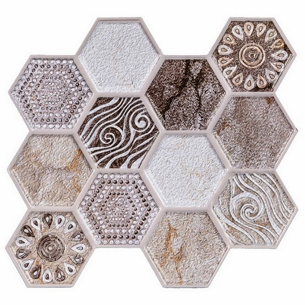 Декоративная ПВХ плитка на самоклейке винтажная 30х30х0,5см , бежевый SW-00001136