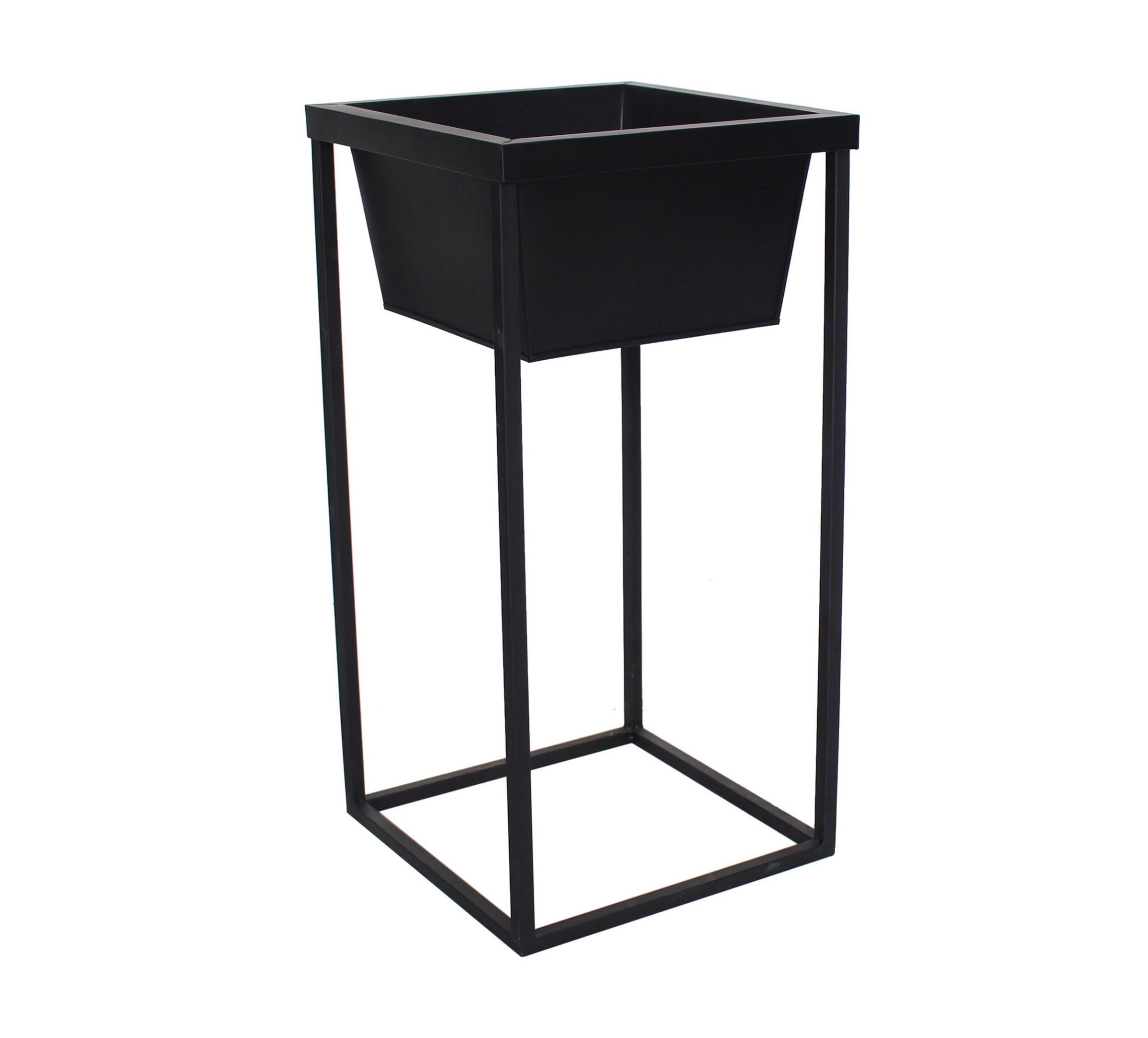 Кашпо Engard на металлической подставке, 30х30х60/30х30х16 см Черний