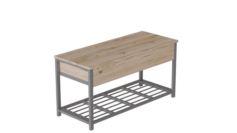 Банкетка с ящиком Дрейк 2 550x1200x400 серая/Дуб Артизан