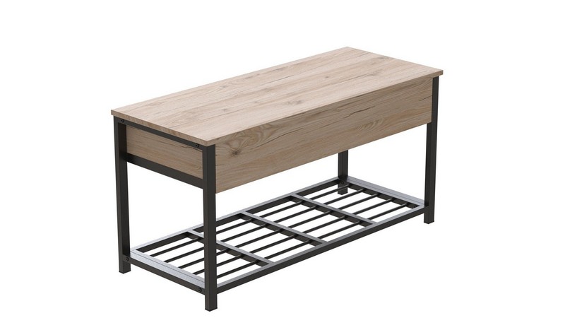 Банкетка с ящиком Дрейк 2 550x1200x400 черная/Дуб Артизан