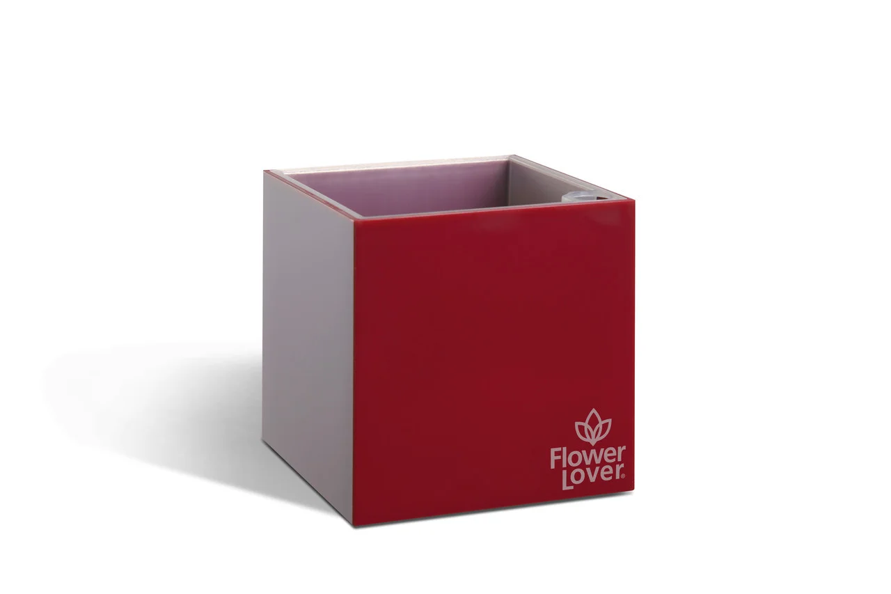 

Вазон з системою автополиву Plastkon Cubico flower lover 33х33х33 червоний глянцевий