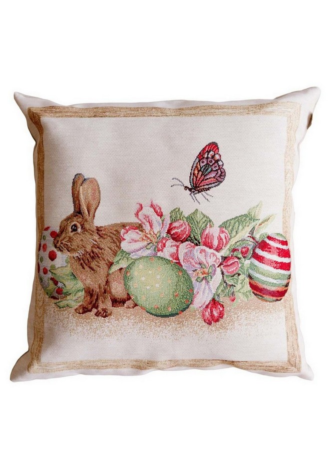 Подушка декоративная Прованс Зайка с писанками и цветами Веснушка Подушка декоративная Прованс Зайка с писанками и цветами Веснушка