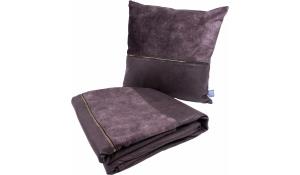 Набір подушка і плед Picco Grey/Braun фото 1 Набір подушка і плед Picco Grey/Braun фото 1
