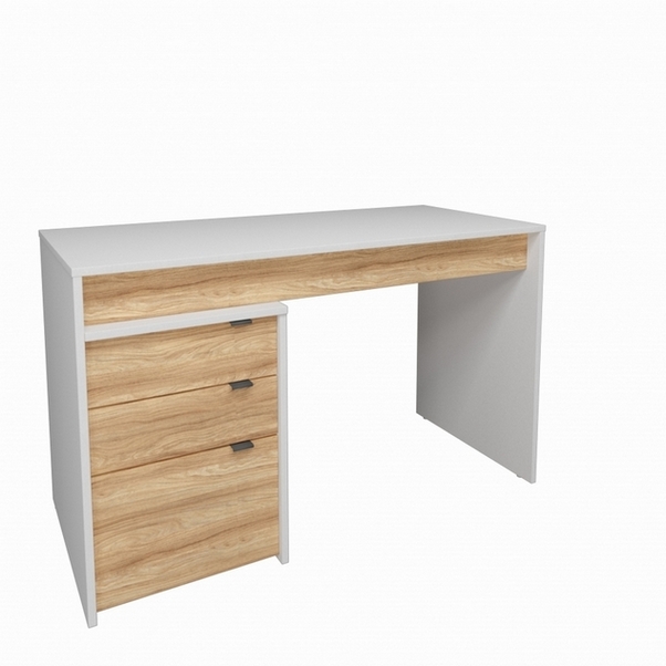 Компьютерный стол  Ecoline Белая Жемчужина Гладкая/Блэквуд Ячменный левый Компьютерный стол  Ecoline Белая Жемчужина Гладкая/Блэквуд Ячменный левый