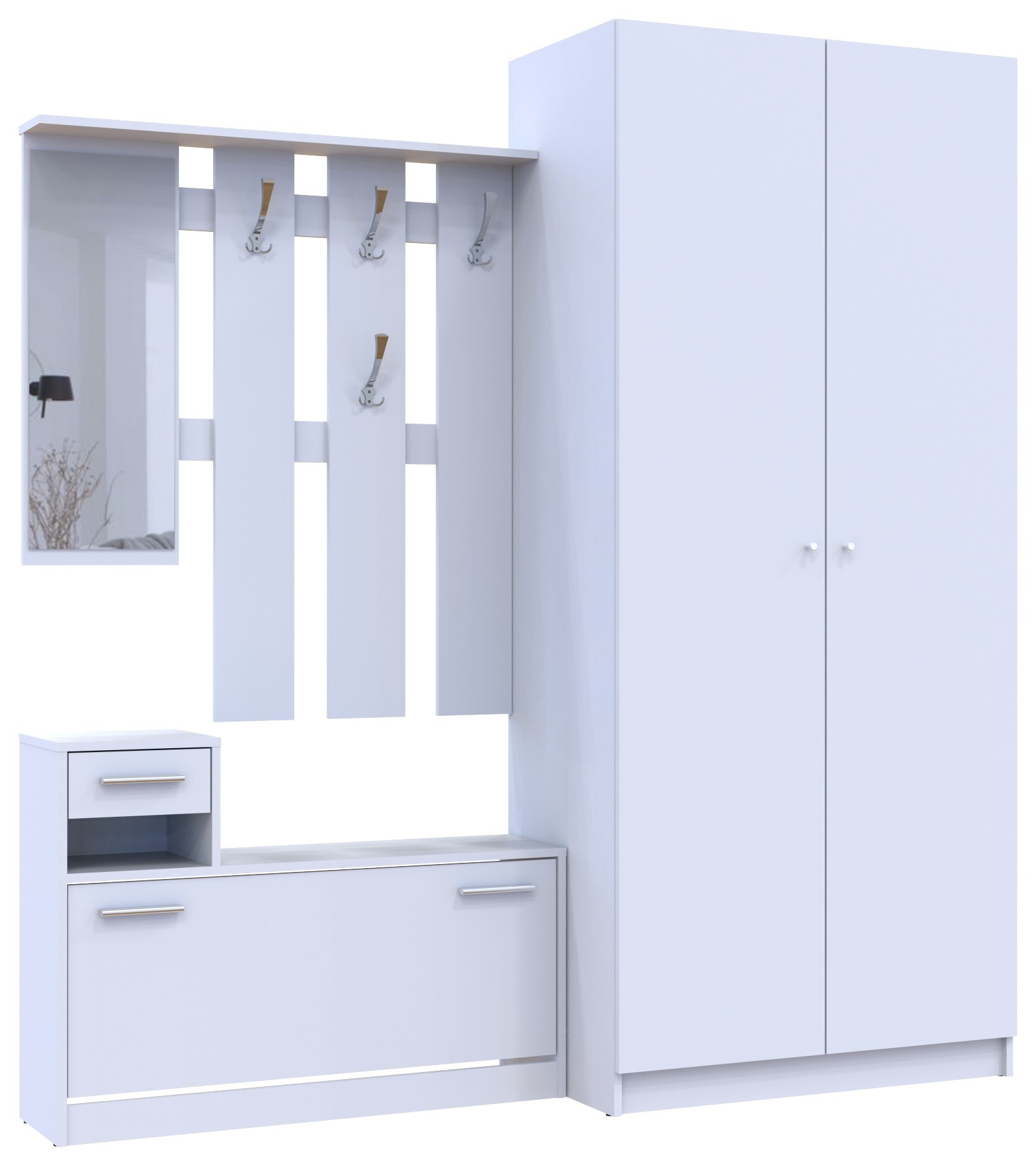 Передпокій Alice та шафа Promo 2-х дверна Білий/Білий