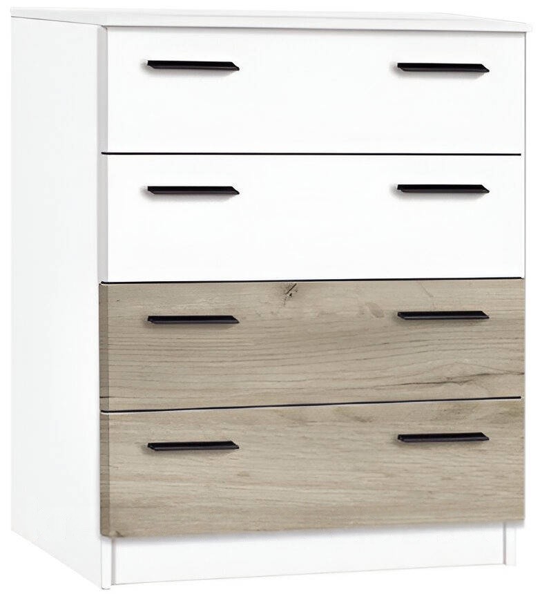 Комод Анди 4B белый/дуб крафт серый