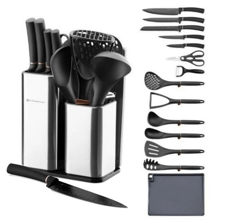 Набір ножів + кухонні прилади і обробна дошка Edenberg EB-3615