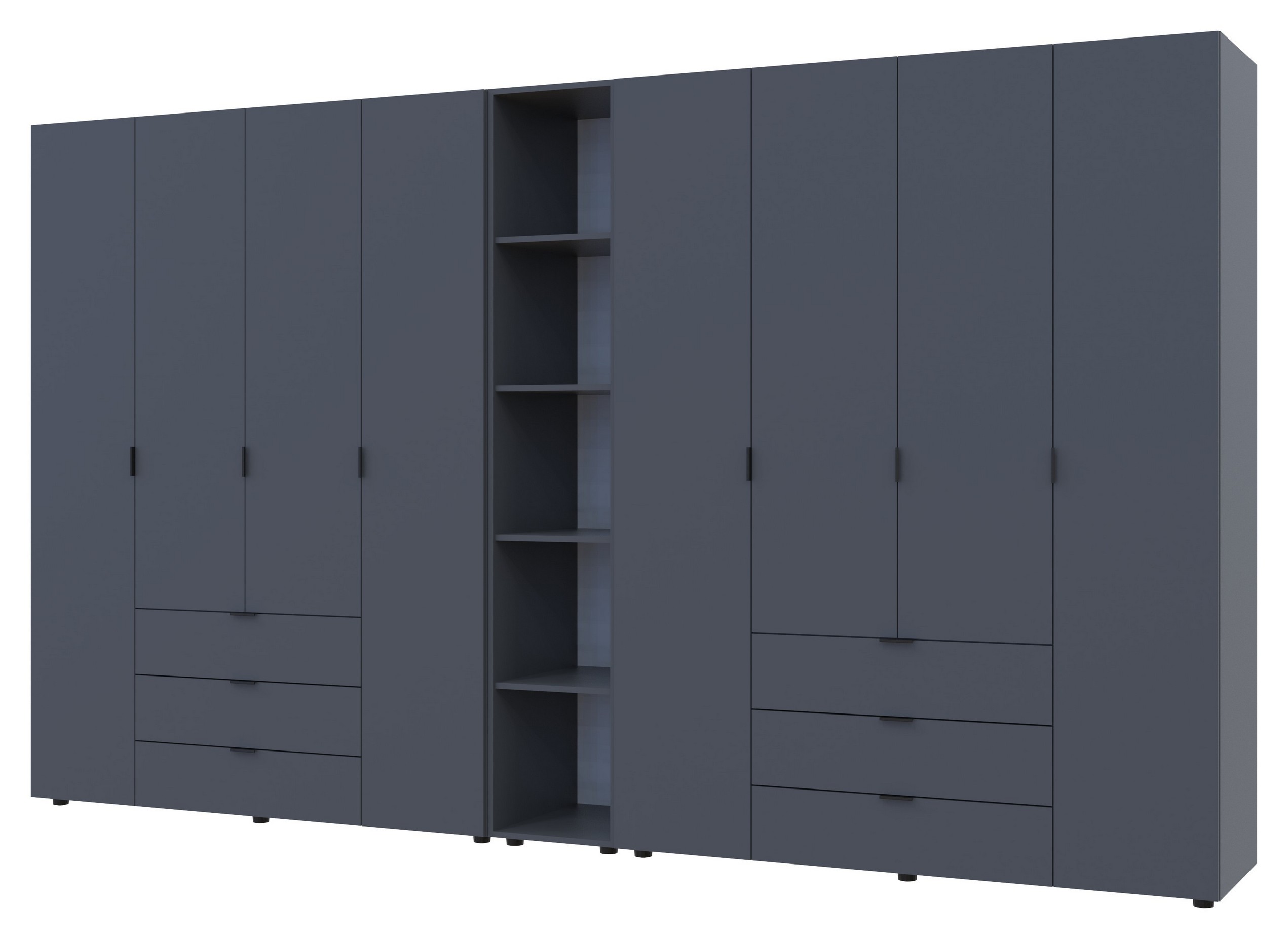 Комплект Гелар с Этажеркой Графит 4+4 ДСП