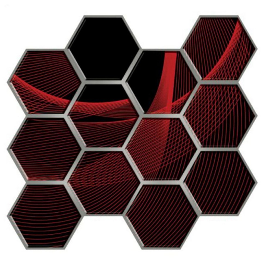 Декоративная ПВХ плитка на самоклейке соты 30х30х0,5см , красный SW-00000667