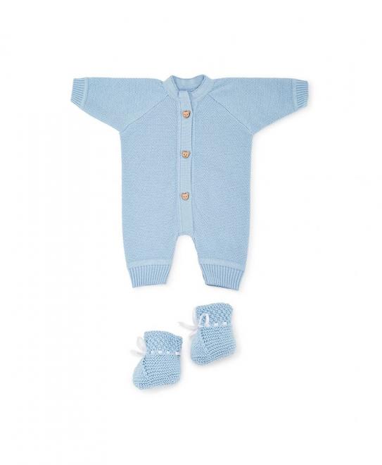 Набор для новорожденных Прованс Голубой 3 единицы (плед, человечек, пинетки) 56-62 см