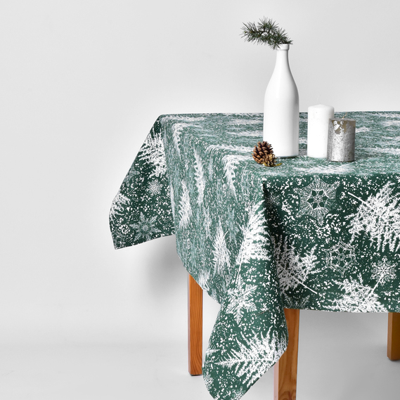 Скатерть Новогодняя водоотталкивающая TM IDEIA Хвоя зеленая
