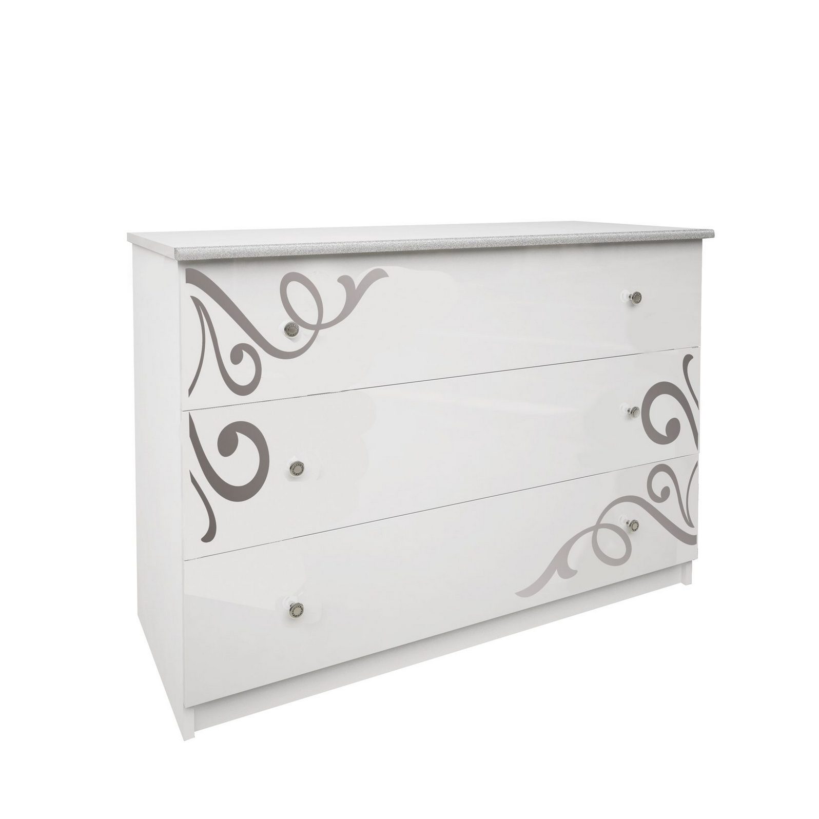 Комод  Богема Белый 3 ящика Комод  Богема Белый 3 ящика