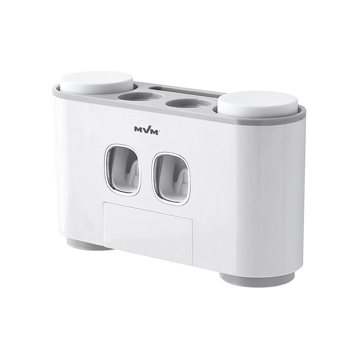 Диспенсер для зубної пасти подвійний зі склянками сірий