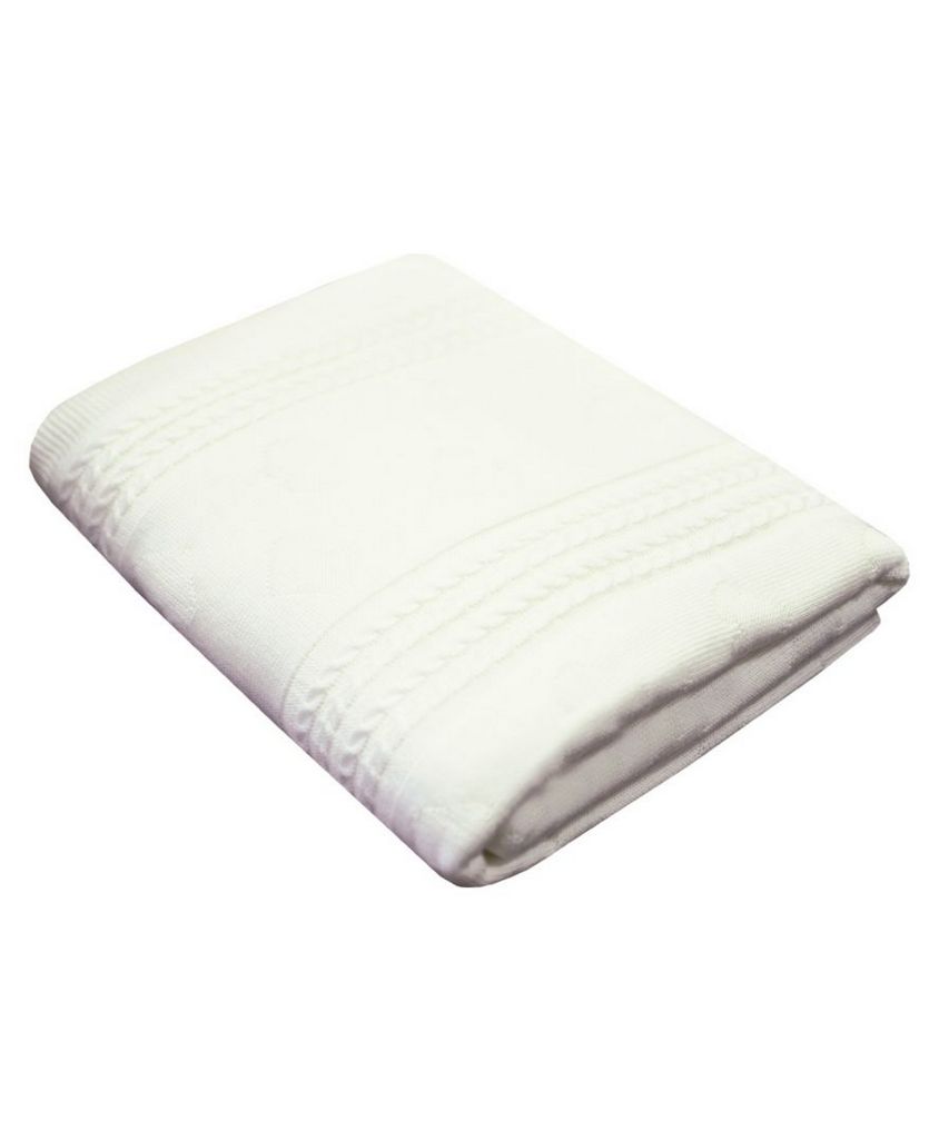 Вязаный плед Прованс Valentin  молочный 130х170 (12139)