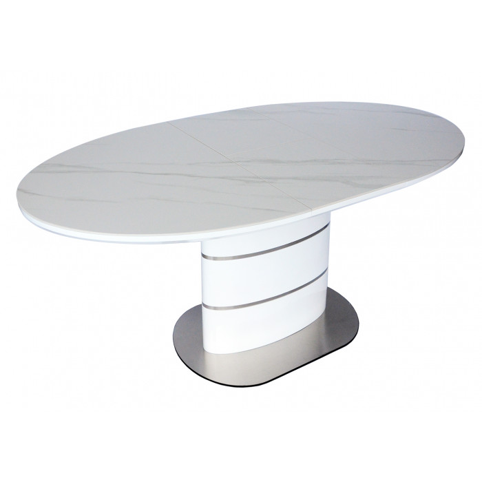 Стол SANREMO CERAMIC 140(180)x80 белый мрамор/глянец Стол SANREMO CERAMIC 140(180)x80 белый мрамор/глянец