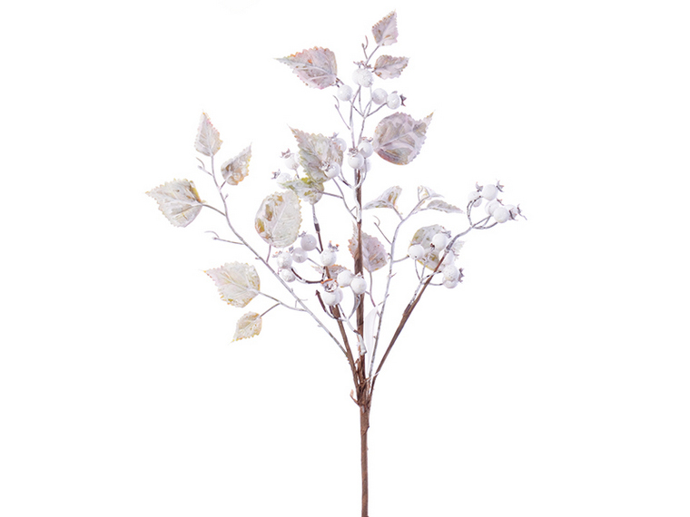Гілочка декоративна Lefard Біле листя 60 см 801-284