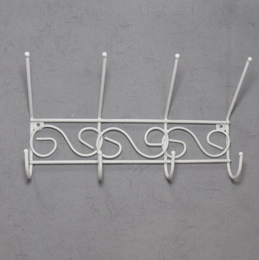 Вешалка DecorArt Эсик 4, 18x41 см, белый