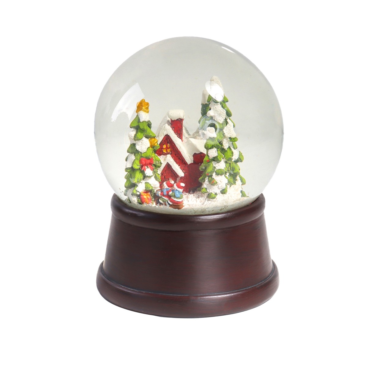 Снігова куля будинок в лісі