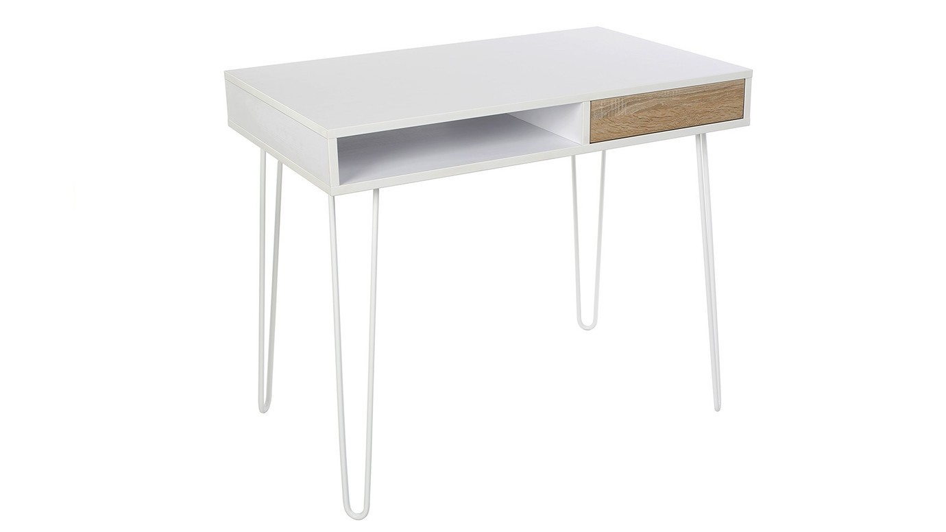 Письменный стол Desk Pro Белый/Дуб Сонома 100х60х76,6 см Письменный стол Desk Pro Белый/Дуб Сонома 100х60х76,6 см