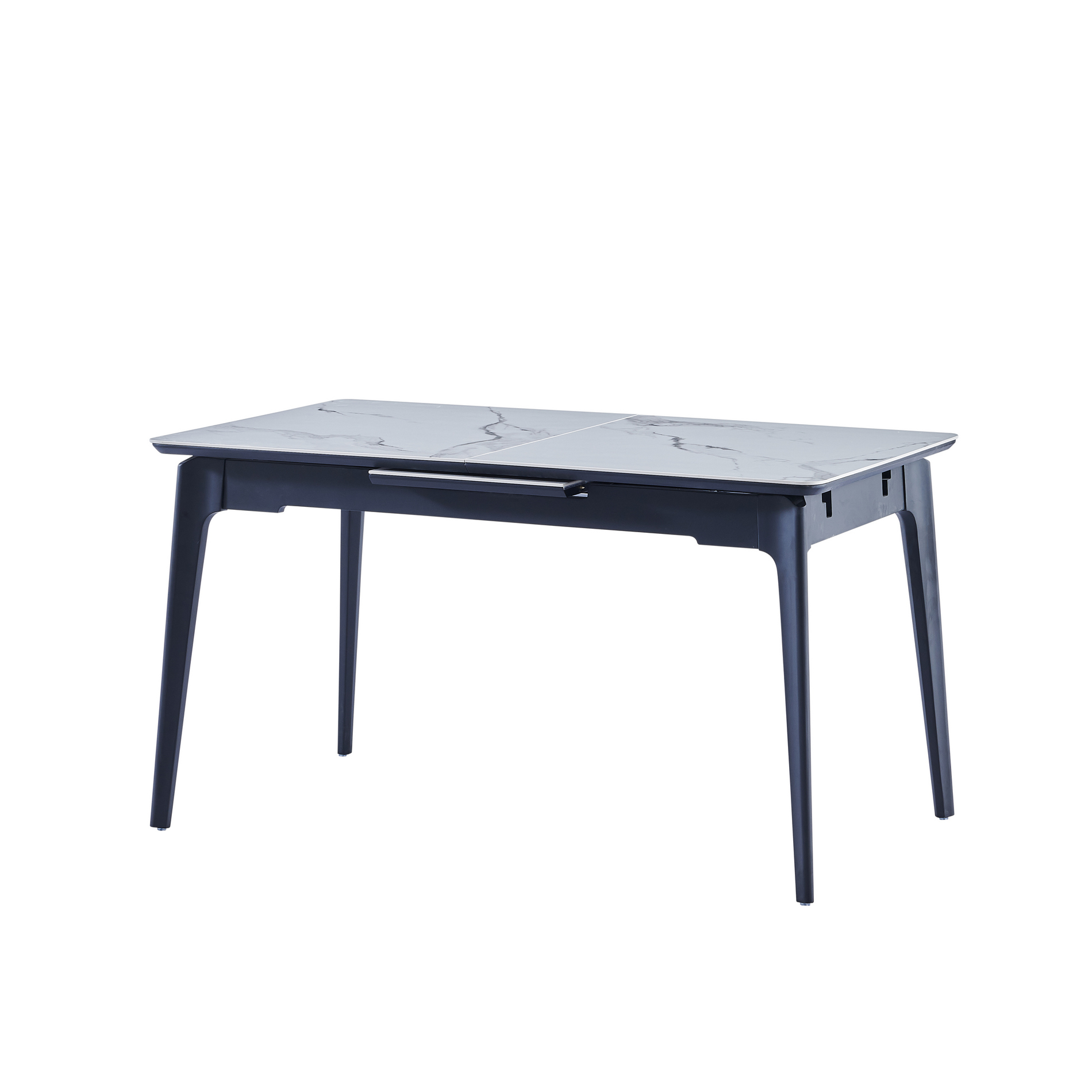 Стол обеденный раскладной Berlin Ceramic 140 (180)х80 белый глянец/черный Стол обеденный раскладной Berlin Ceramic 140 (180)х80 белый глянец/черный