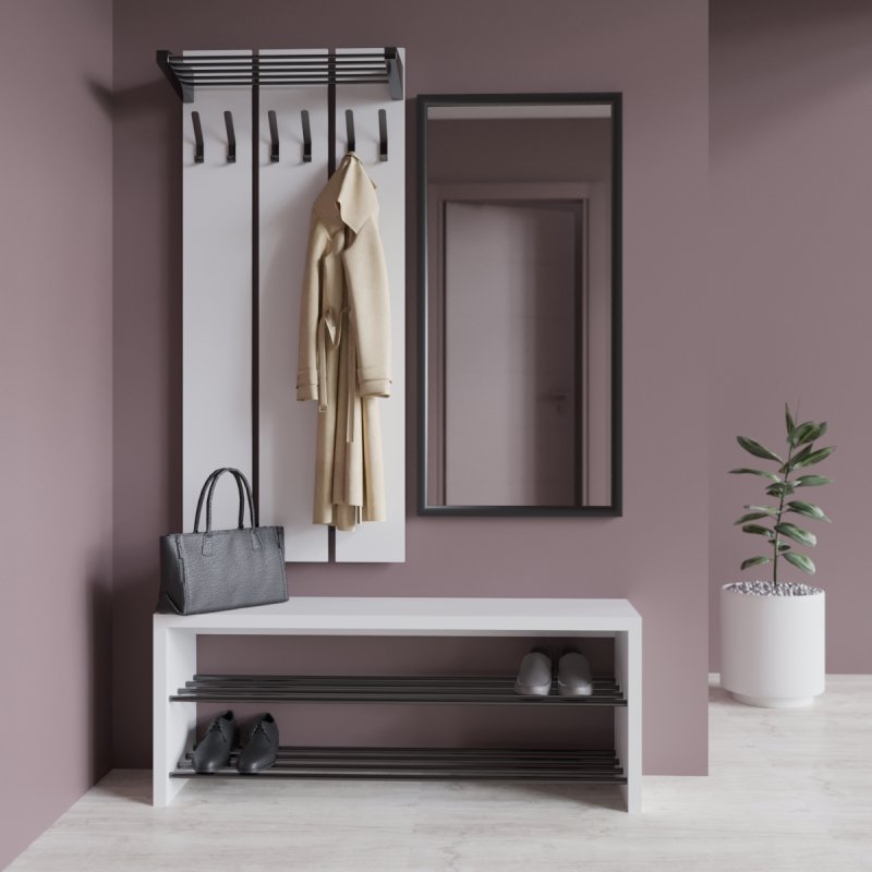 Прихожая  Аметист Чёрная - цвет белый